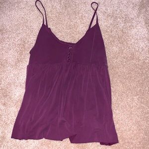 Purple tank with cross cross middlechest and back